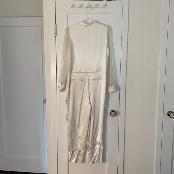 NEW Custom Silk Wedding Bridal Jumpsuit Queer Androgenous Formal Unique Suit - Picture 5 of 16